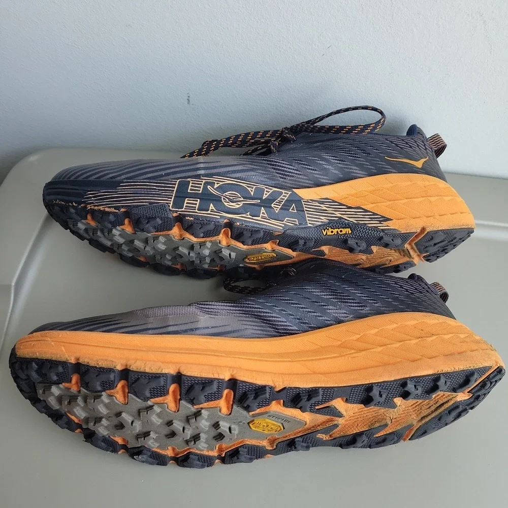 Hoka One One Shoes Men's Size 13 Speedgoat 4 Running Trail Sneakers Black Orange